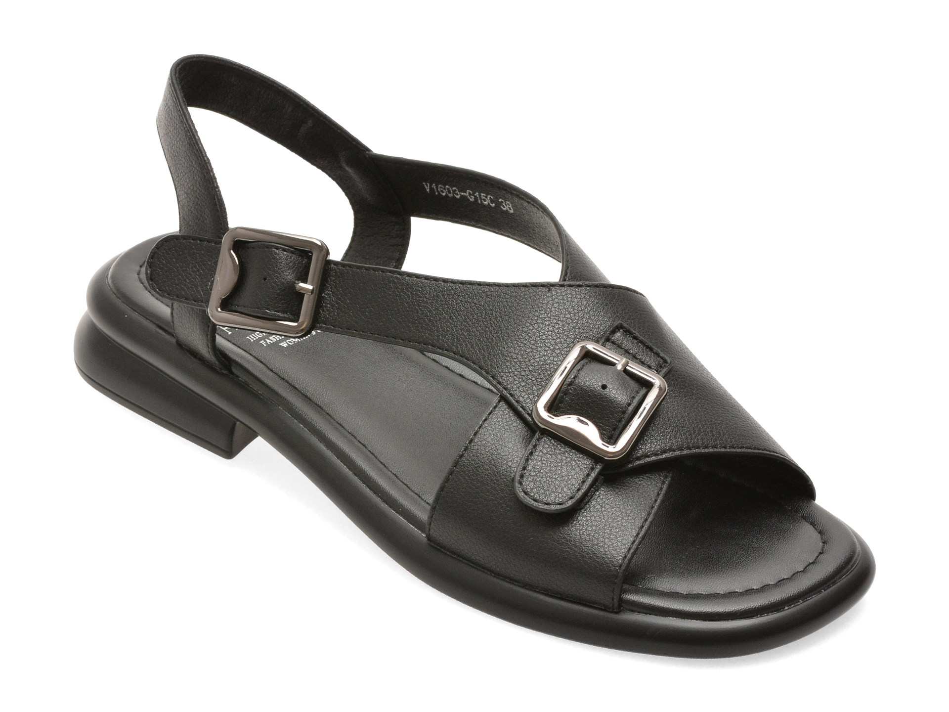 Sandale Flavia Passini Negre Piele Naturală