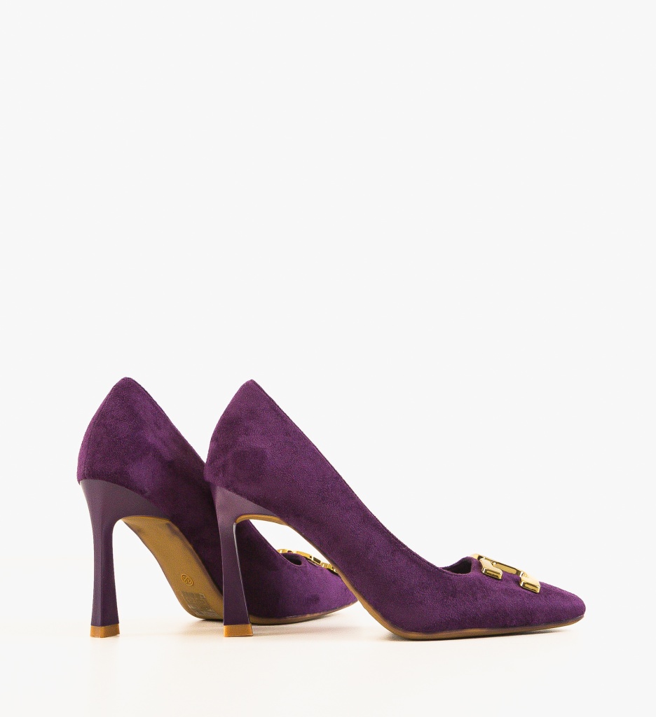 Pantofi cu Toc Mov Debora | Stil Eleganț - imagine 4