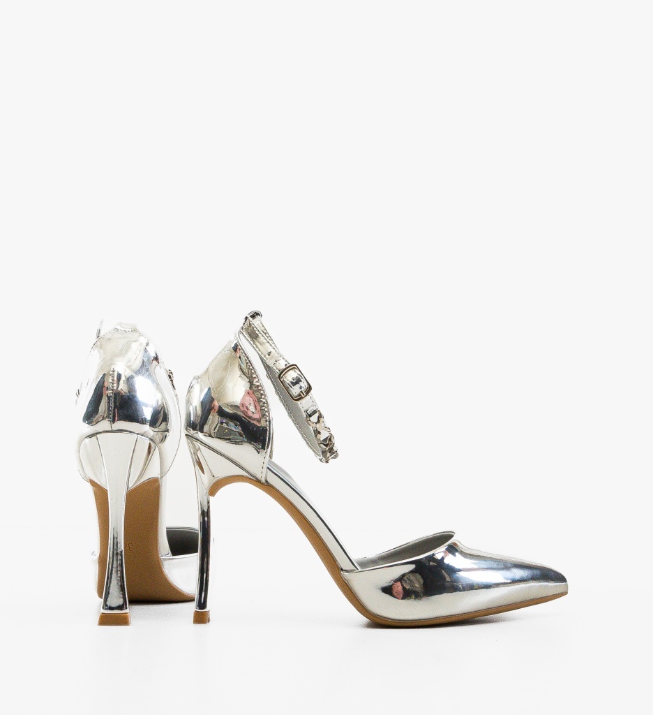 Pantofi Dama Jajutra Argintii Eleganți - imagine 2