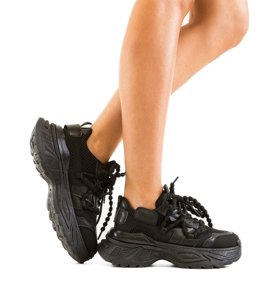 Sneakers Dama Lyud Negru | Confort și Stil Urban