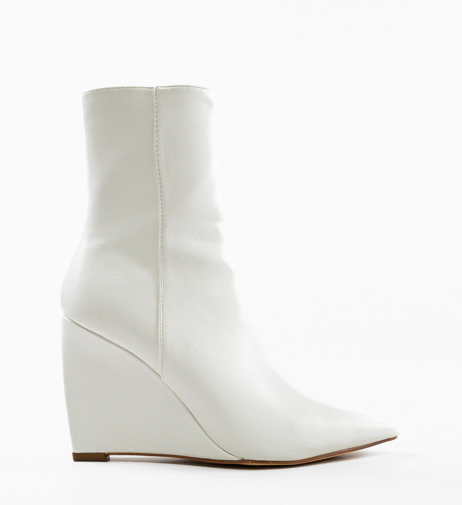 Botine Dama Delila Albe | Eleganță și Stil - imagine 4
