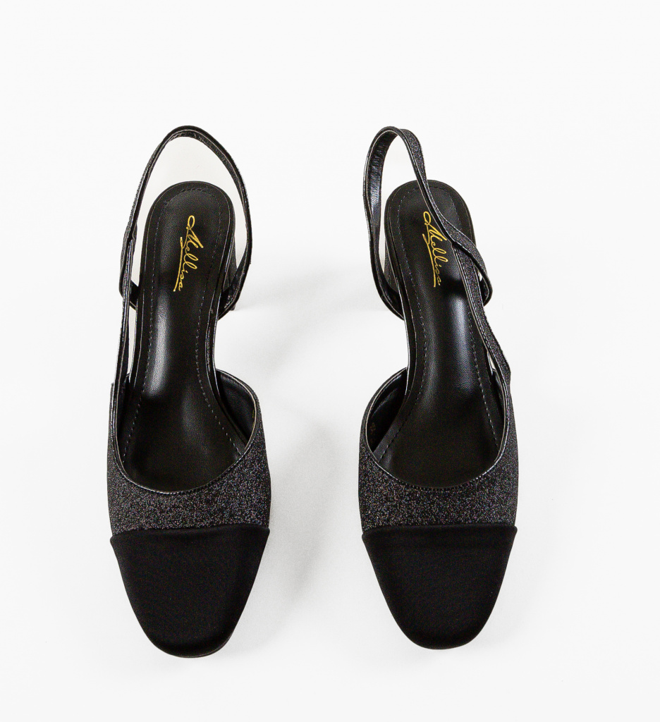 Pantofi Dama Firdos Negri cu Toc Elegant - imagine 6