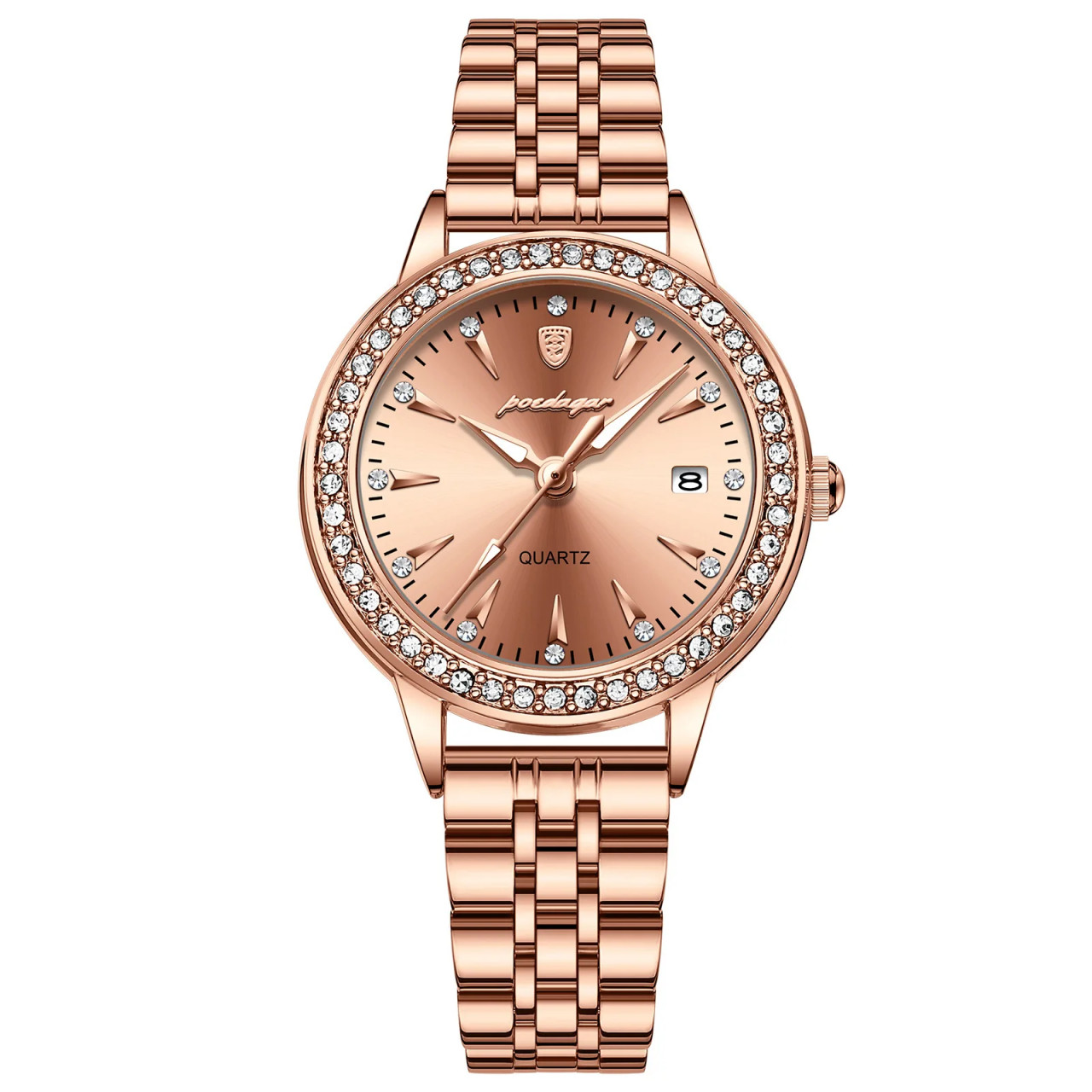 Ceas de dama Poedagar CS1675, otel inoxidabil, rose gold