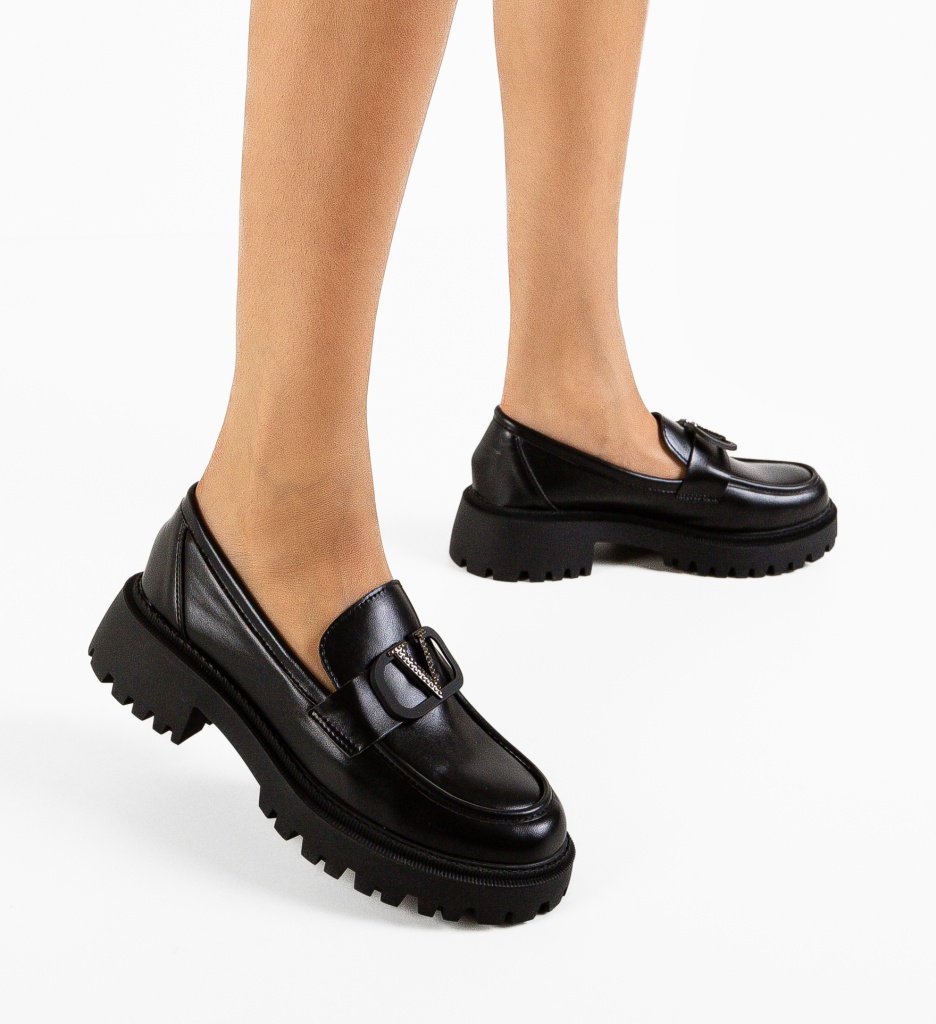 Pantofi Casual Dama Ejiro Negri | Confort & Stil