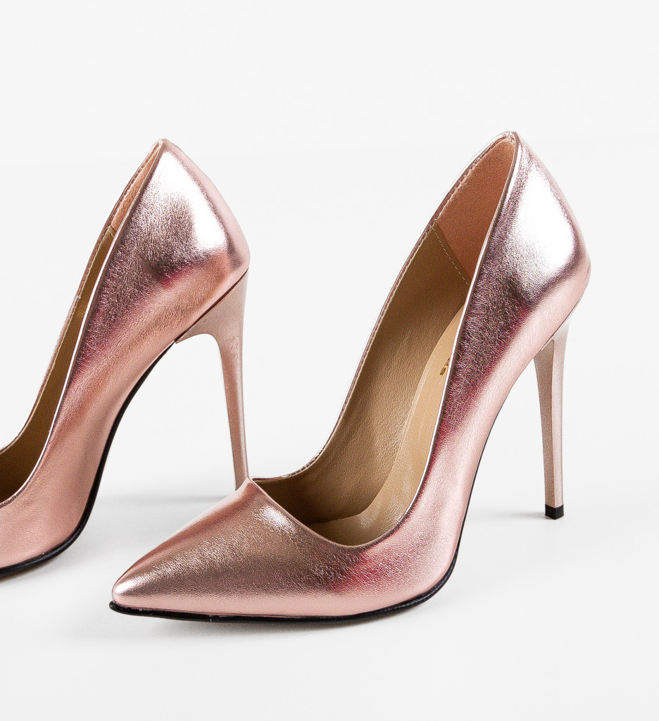 Pantofi Oideo Roz cu Toc Eleganți - imagine 7