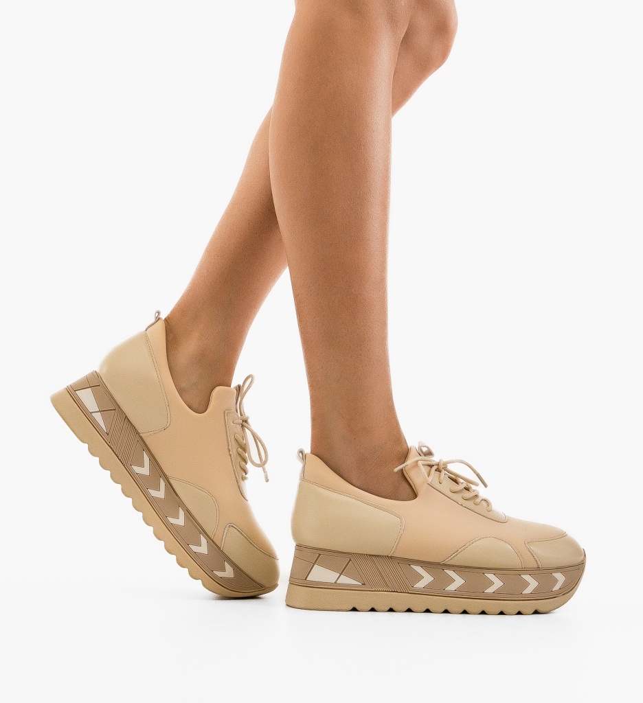 Sneakers Dama Gazy Bej - Confort și Stil - imagine 3