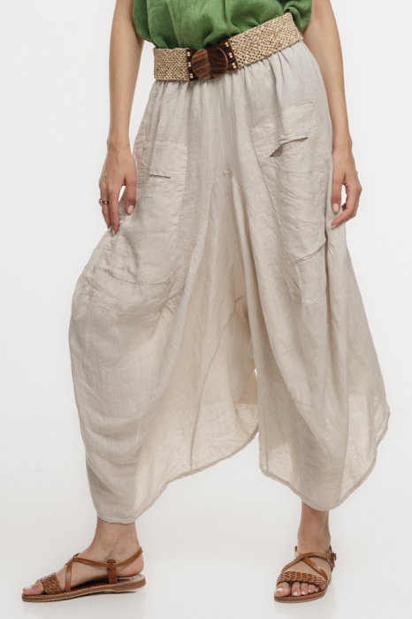 Pantaloni In Asimetrici Shopika Bej