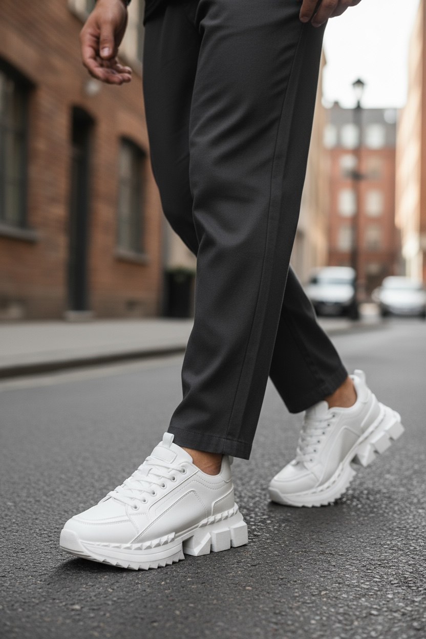 Adidași Casual Albi Bărbați LM052 - Confort Maxim