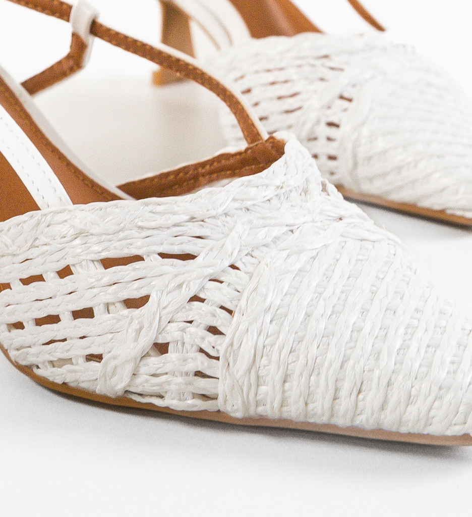 Pantofi cu toc Alexandrit Albi - Eleganță și Stil - imagine 11