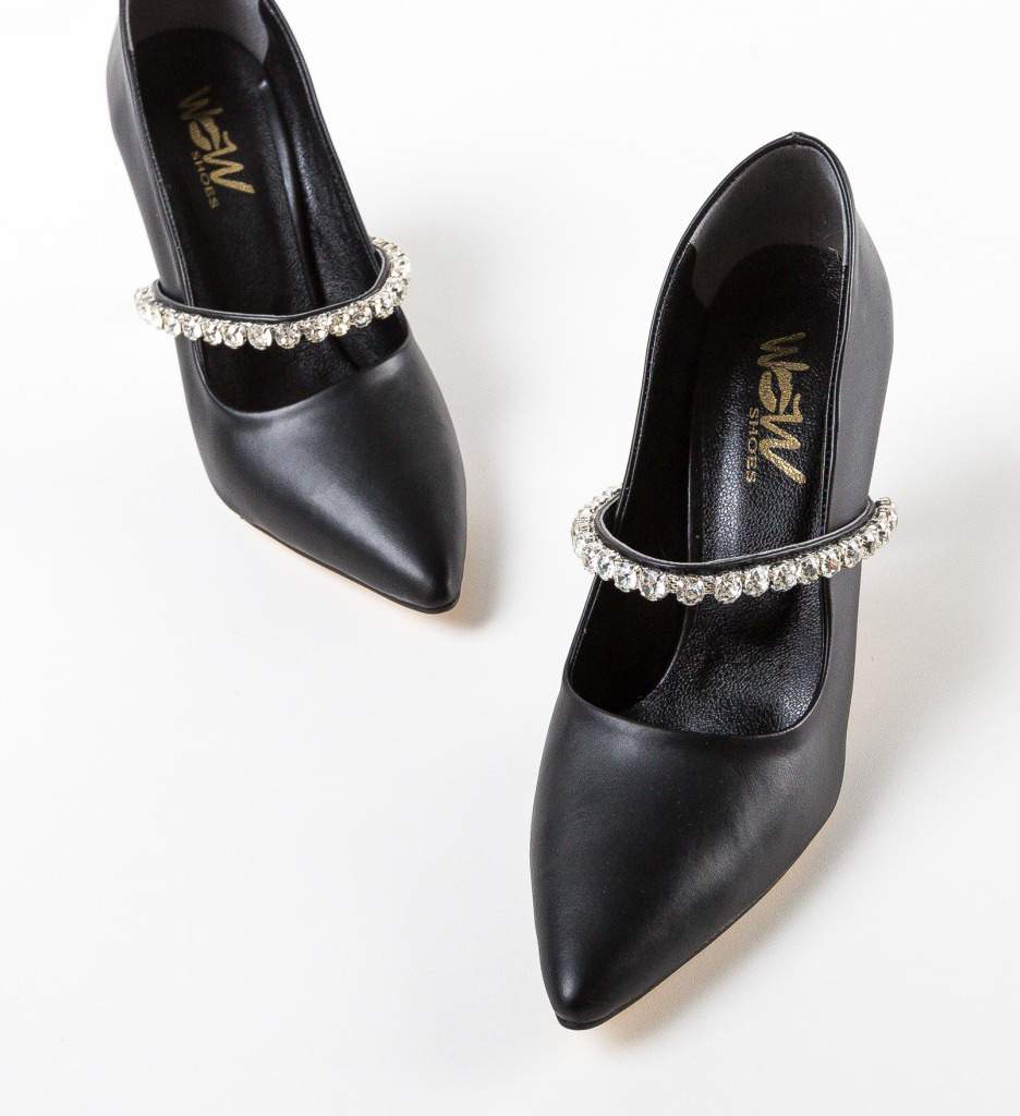 Pantofi Dama Gaviro Negri cu Toc Eleganți - imagine 5