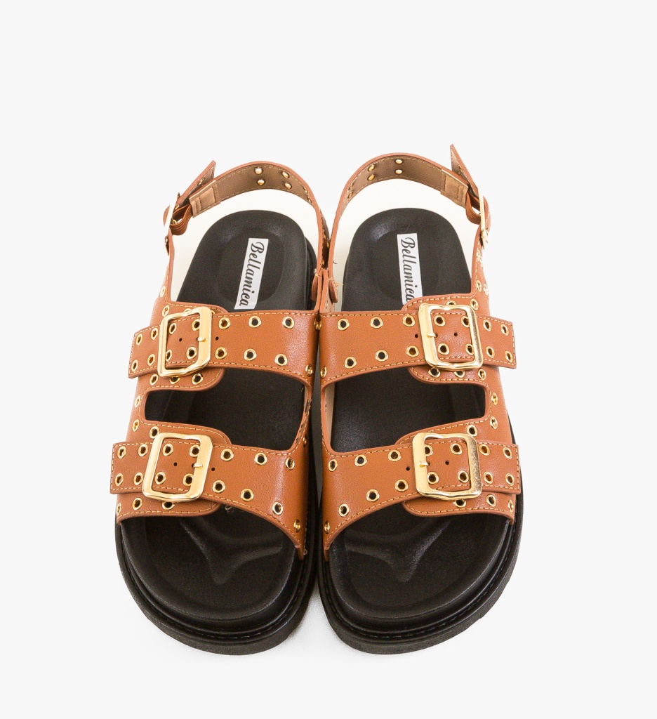 Sandale Dama Rhea Camel - Elegante și Confortabile