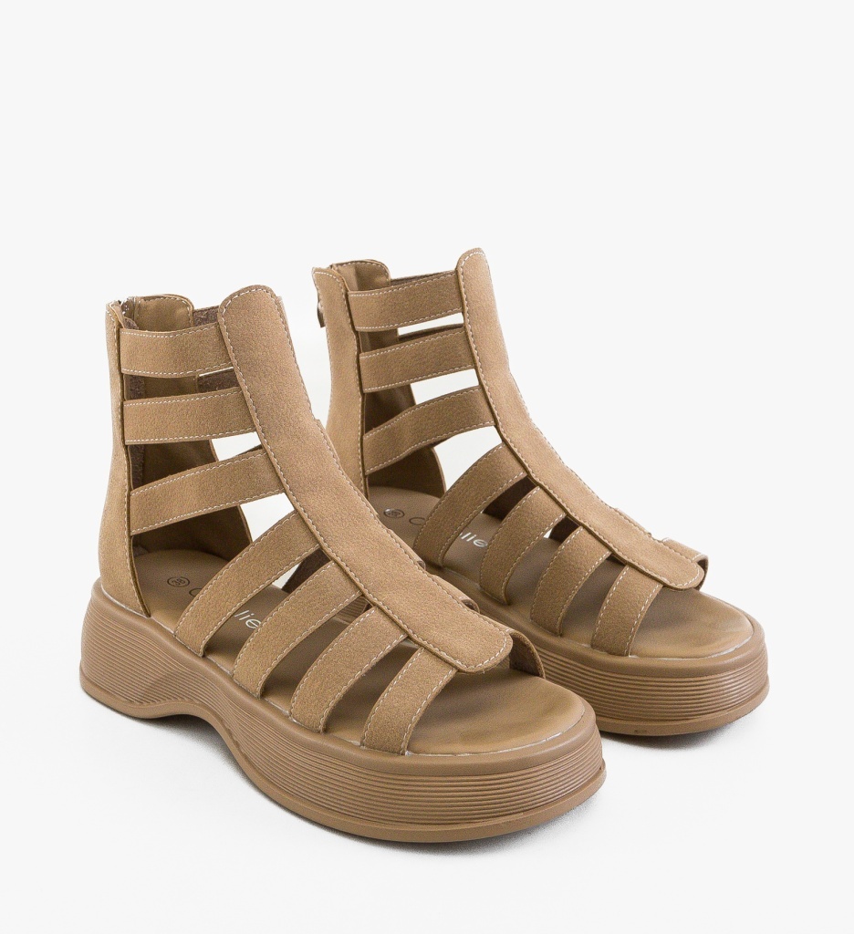 Sandale Dama Budica Khaki Elegante - imagine 5