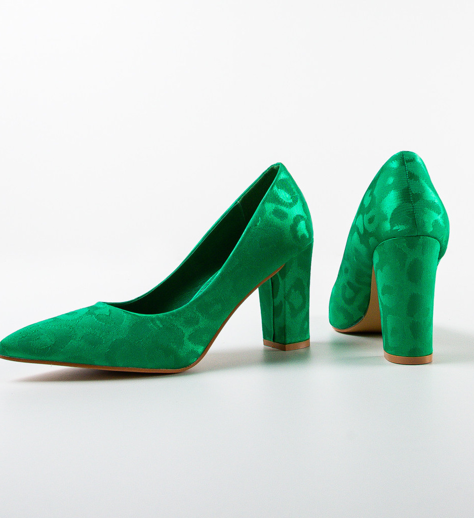 Pantofi Dama Kean Verzi cu Toc Eleganți - imagine 7