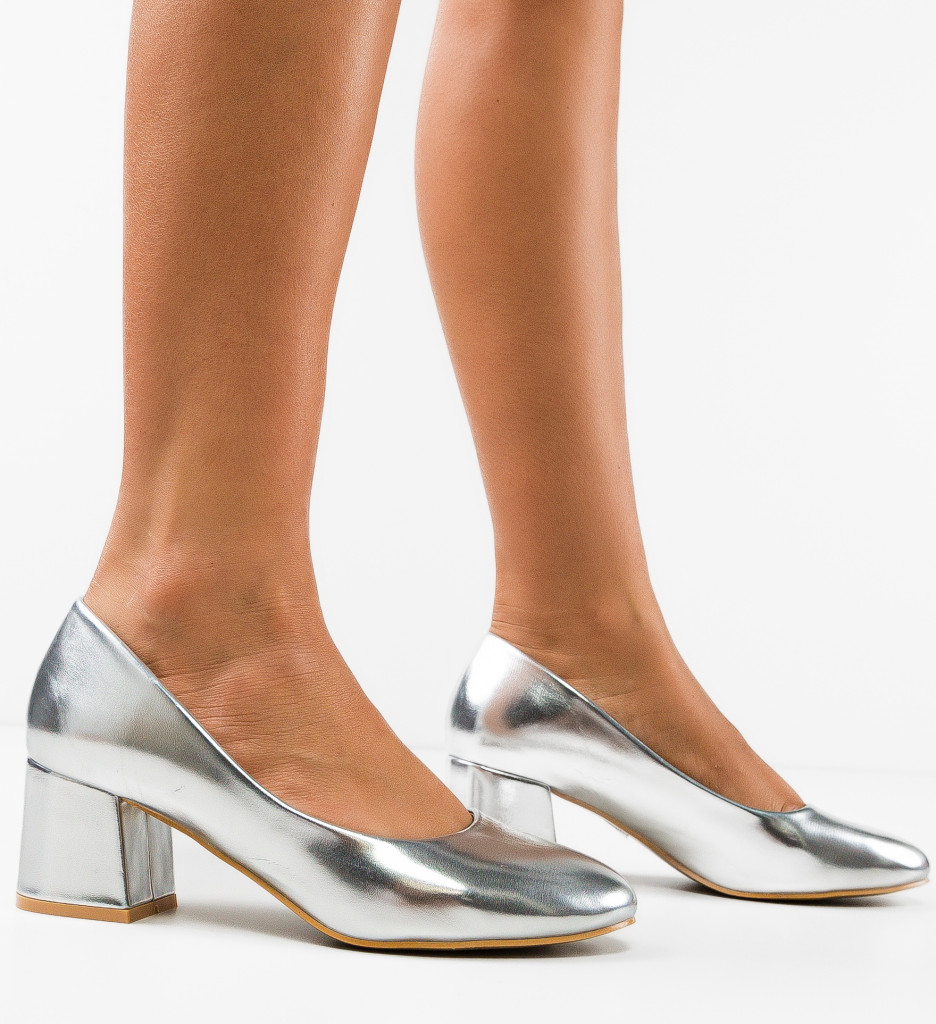 Pantofi dama Cobb Argintii - Eleganță și Stil - imagine 2