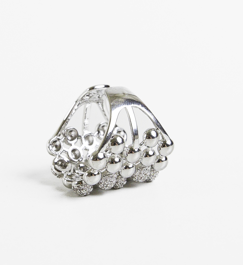 Inel Hexego Argintiu - Design Geometric Modern - imagine 4