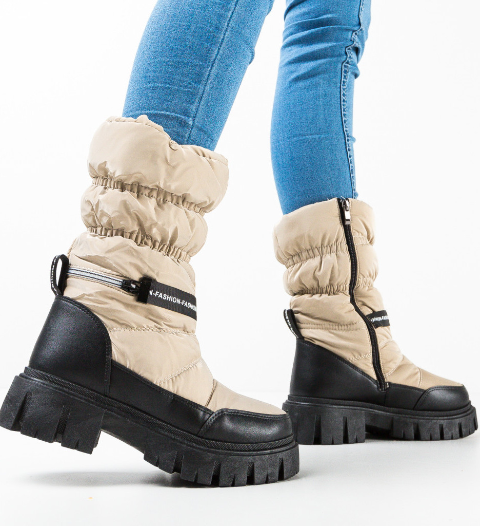 Ghete Dama James Khaki - Stil & Confort - imagine 3