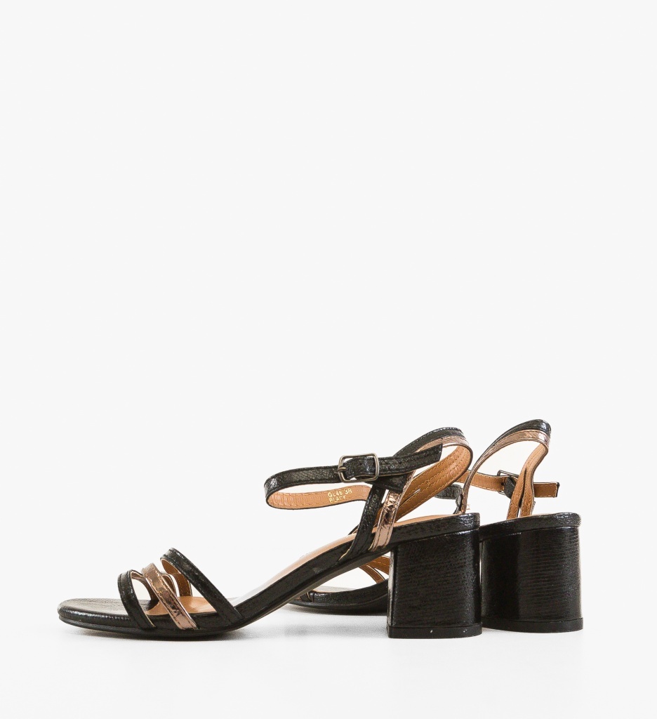 Sandale cu Toc Bistra Negre - Elegante - imagine 8
