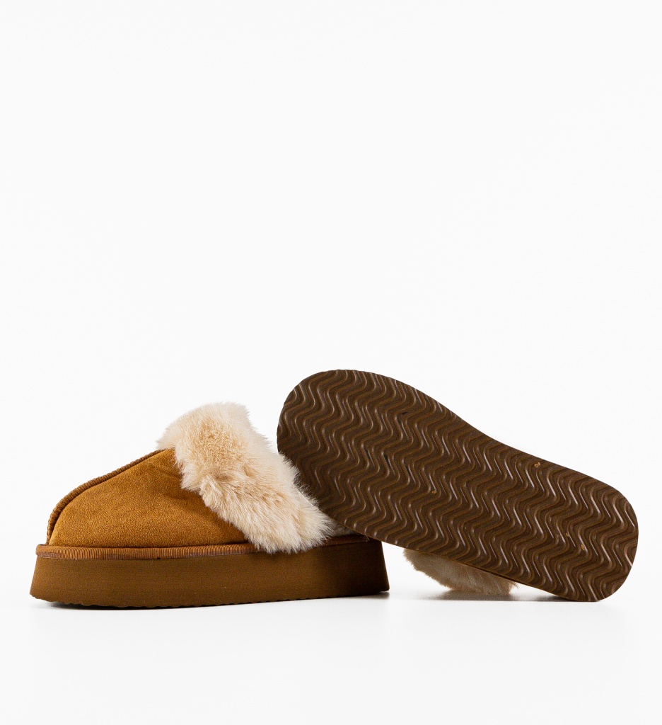 Papuci Tip Ug Lina Camel | Confort și Stil - imagine 6