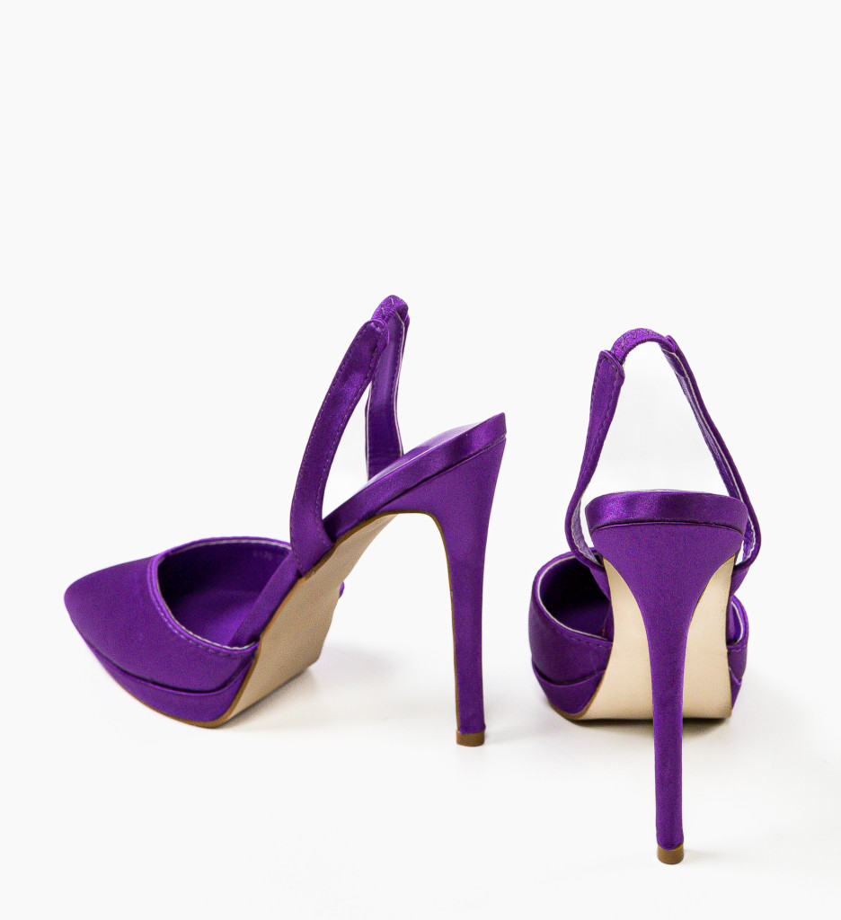 Pantofi dama Sisel mov cu toc elegant - imagine 8
