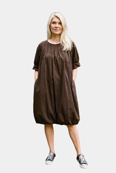 Rochie Stella Milani Poplin Bumbac Maro - imagine 2
