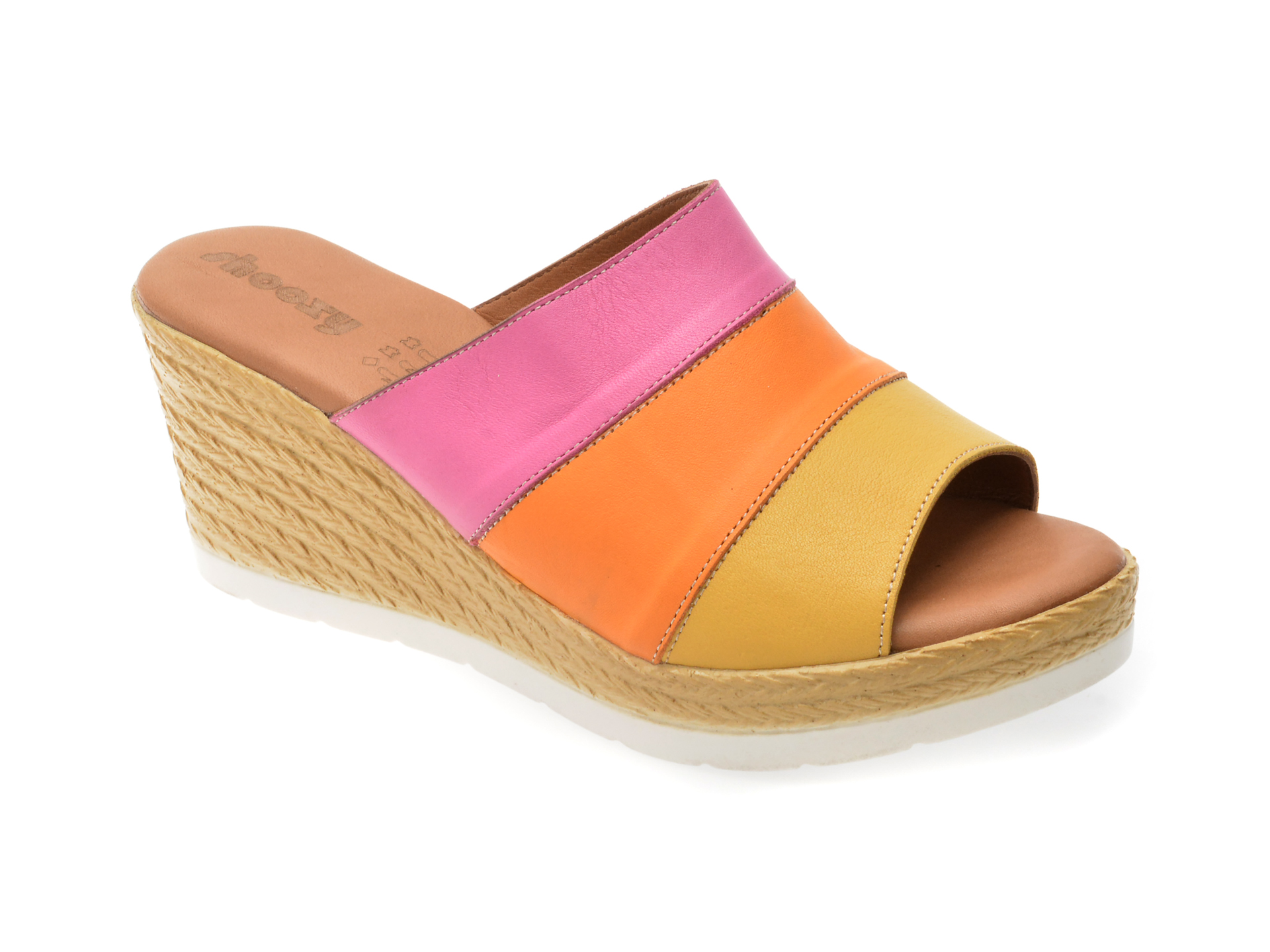 Papuci SHOOZY Galbeni din Piele Naturală