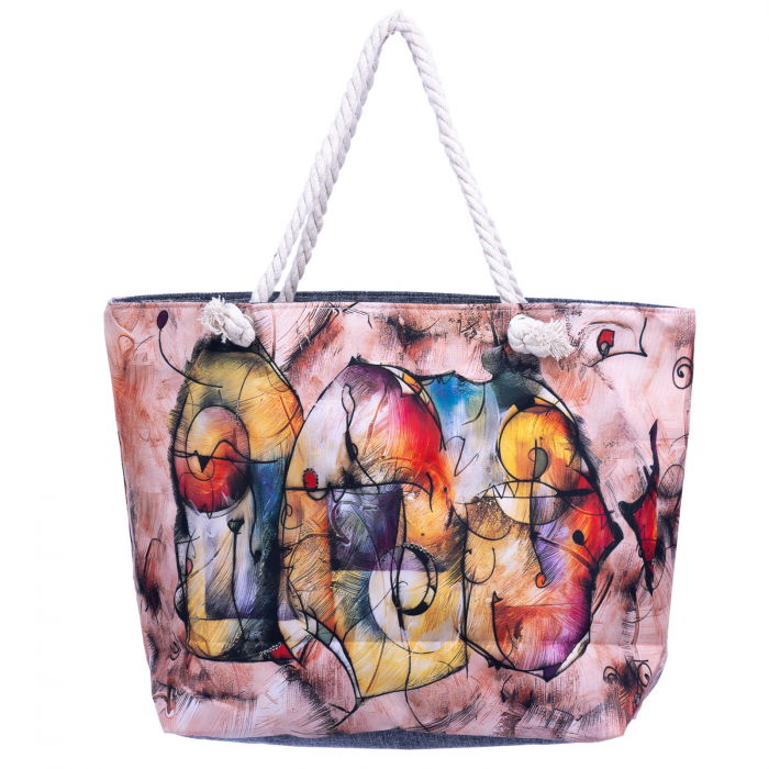 Geantă Plajă Shopika Roz Abstract