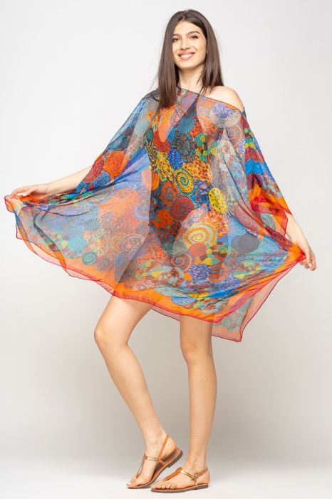 Rochie Poncho Plajă Shopika Mandale Multicolore