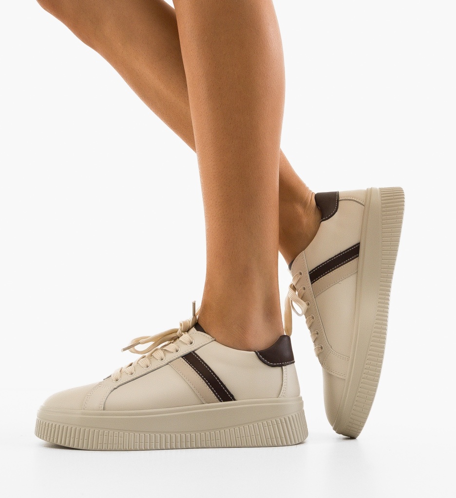 Sneakers Dama Wansa Bej 2 | Confort și Stil - imagine 3