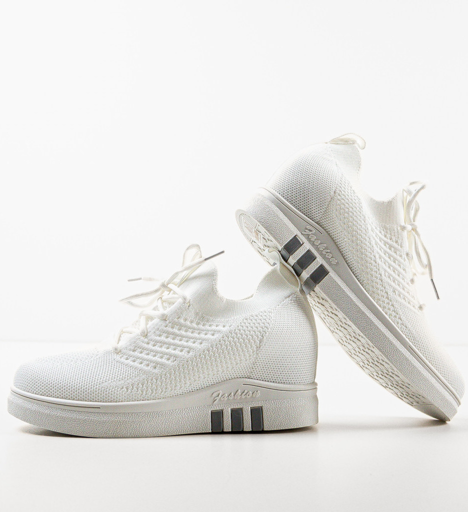 Sneakers Staplic Dama Albi - Confort și Stil - imagine 6
