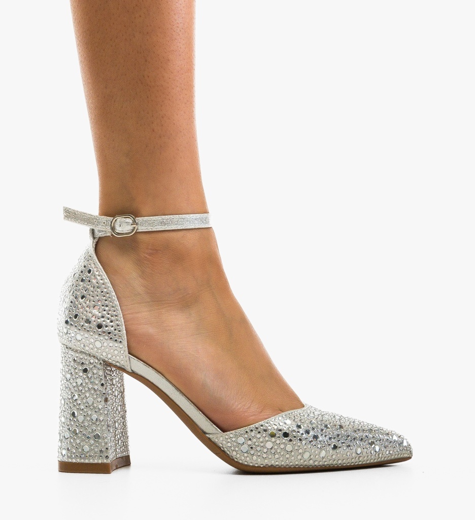 Pantofi Dama Plyka Argintii Eleganți - imagine 6