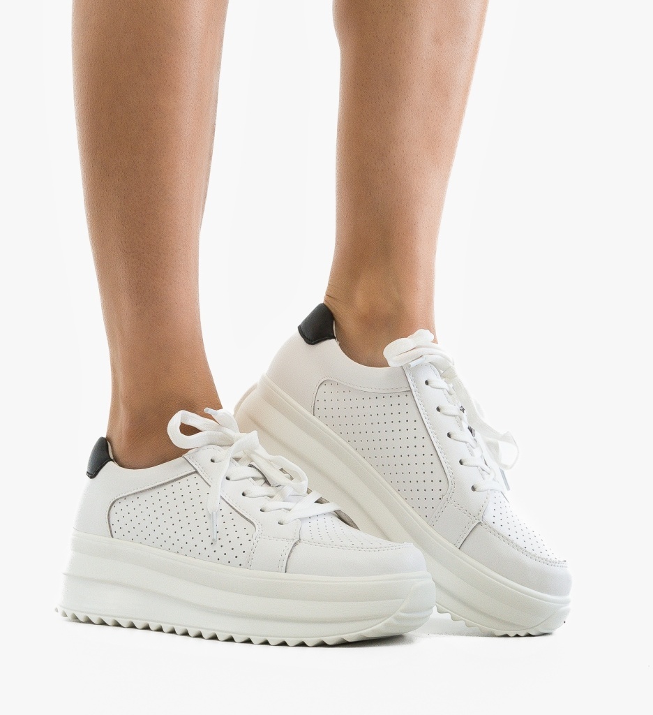 Pantofi Casual Cazmi Albi – Confort & Stil
