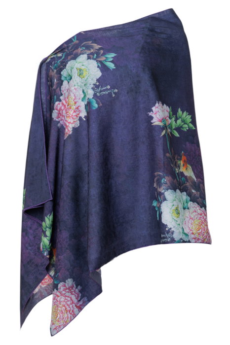 Eșarfă Matase Shopika Floral Mov