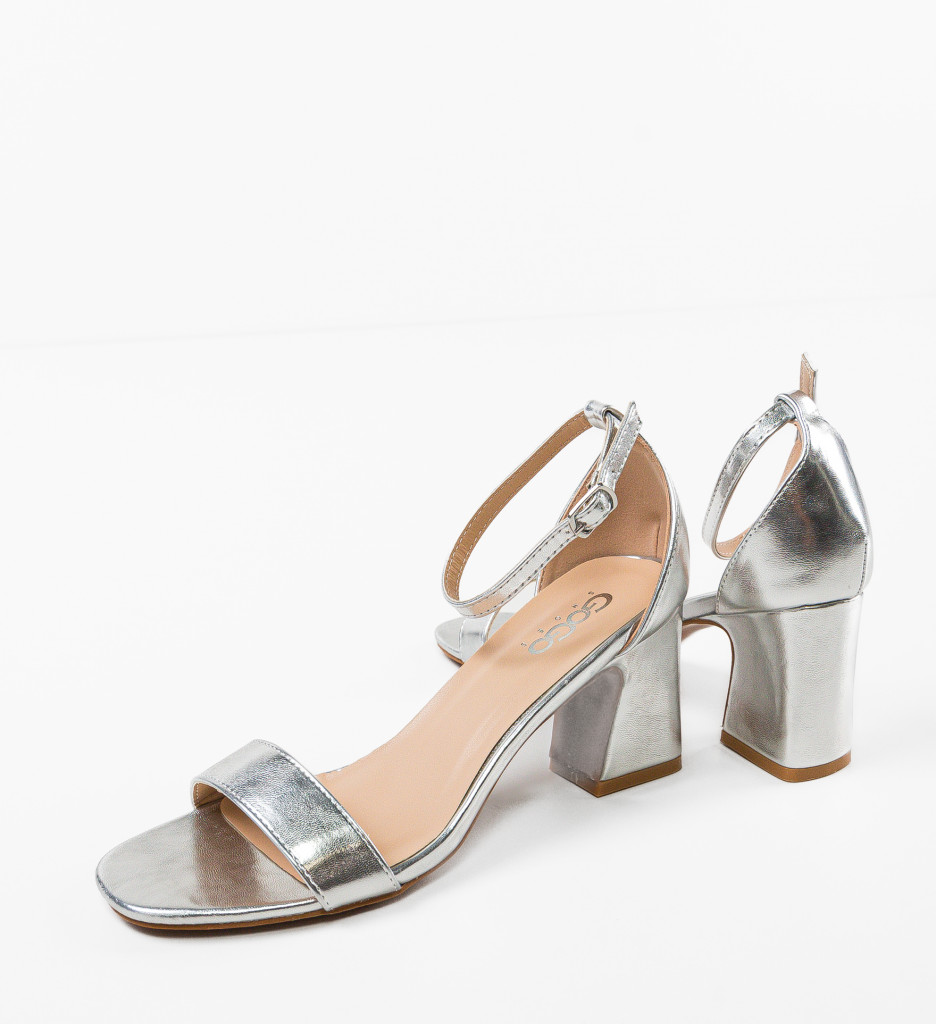Sandale Toc Imma Argintii | Eleganță Asigurată