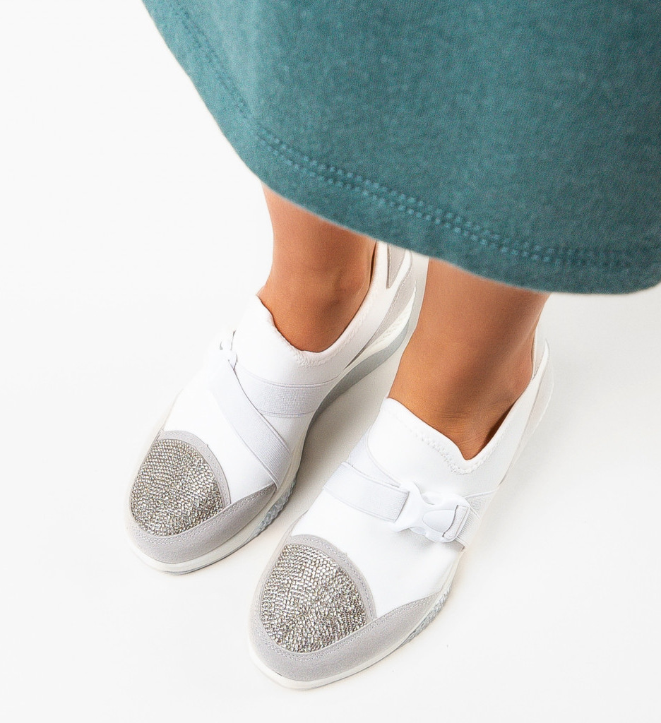 Sneakers Dama Tensive Albi | Stil și Confort
