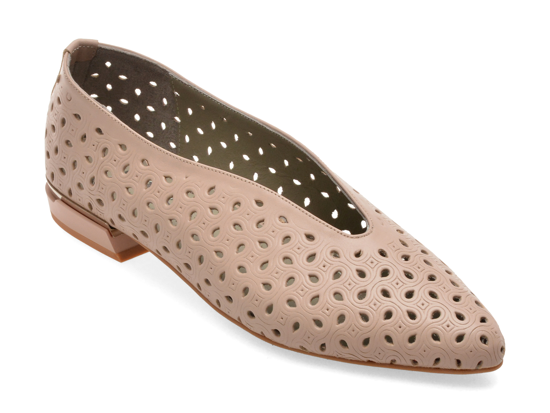 Pantofi IMAGE bej, piele naturală, confort slip-on