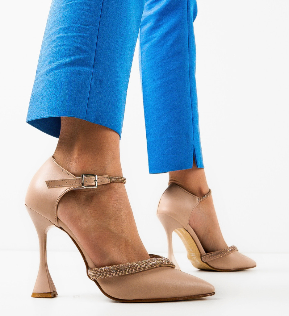 Pantofi Dama cu Toc Bej | Eleganță Modernă - imagine 2