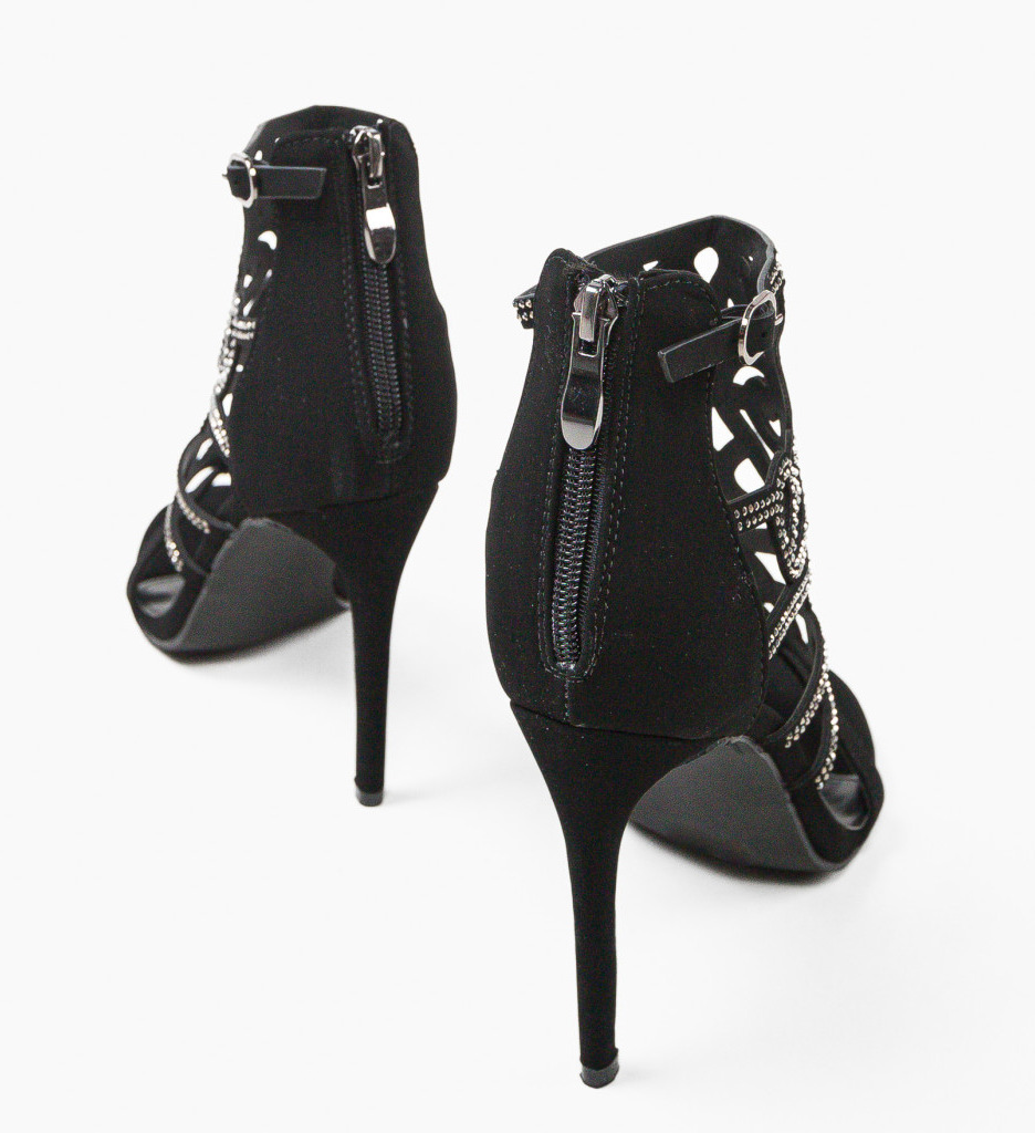 Sandale cu Toc Rocky Negre - Design Impunător - imagine 4