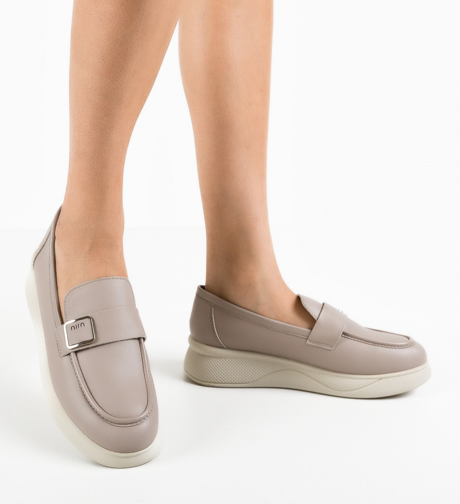 Pantofi Casual Dama Catlyn Khaki - Confort & Stil - imagine 3