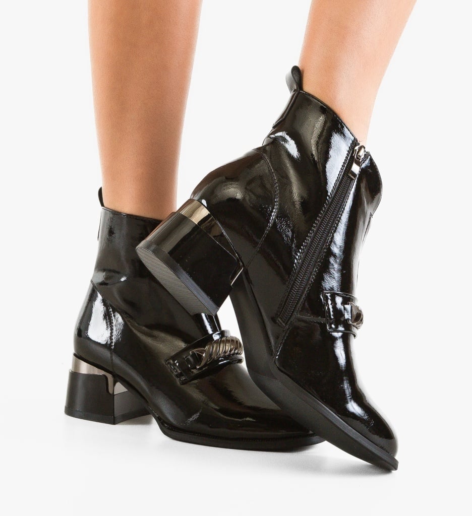 Botine Danka Negre Depurtat | Eleganță și Stil - imagine 4