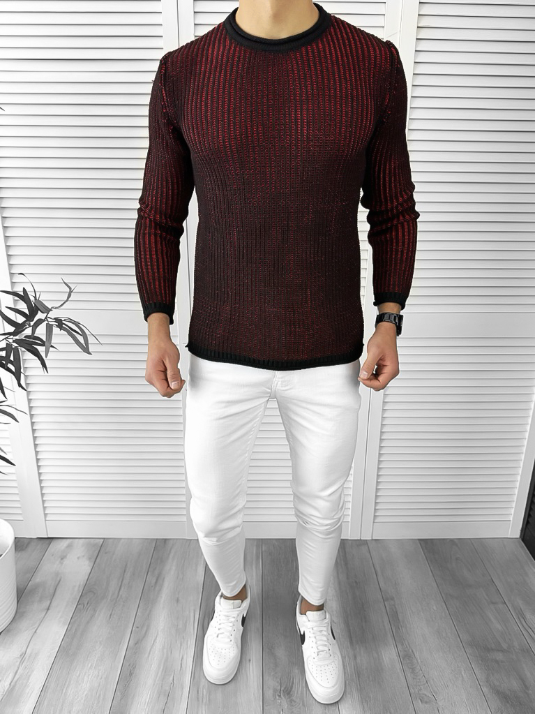 Pulover Barbati Slim Fit Negru Gros - Eleganță și Confort