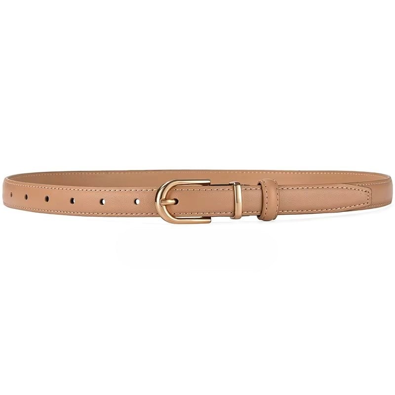 Curea dama Amanda C-188 din piele naturala, bej, 2 cm