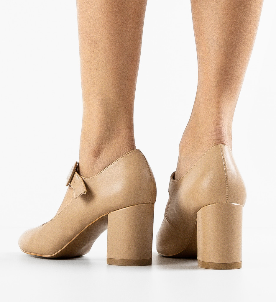 Pantofi Dama Bej cu Toc | Eleganță și Confort - imagine 3