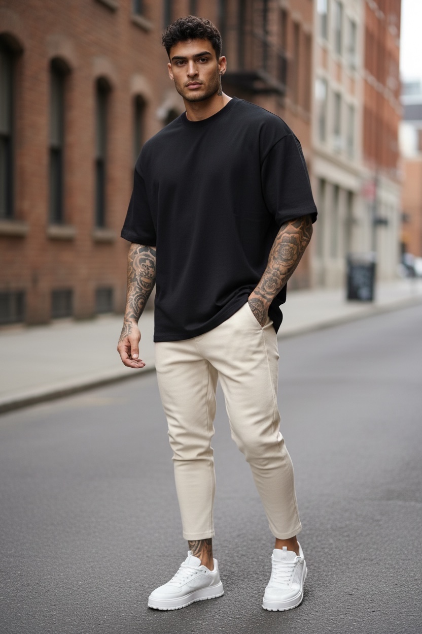 Pantaloni Trening Bej Conici | 95% Bumbac