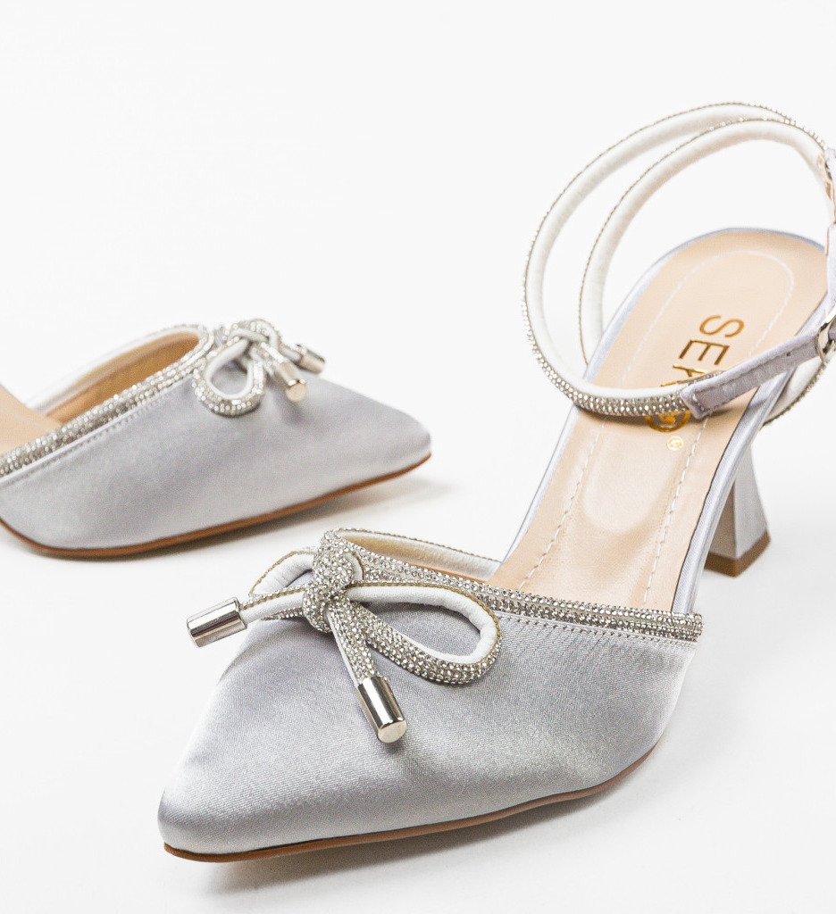 Pantofi Mamcerk Gri cu Toc - Eleganță și Stil - imagine 6