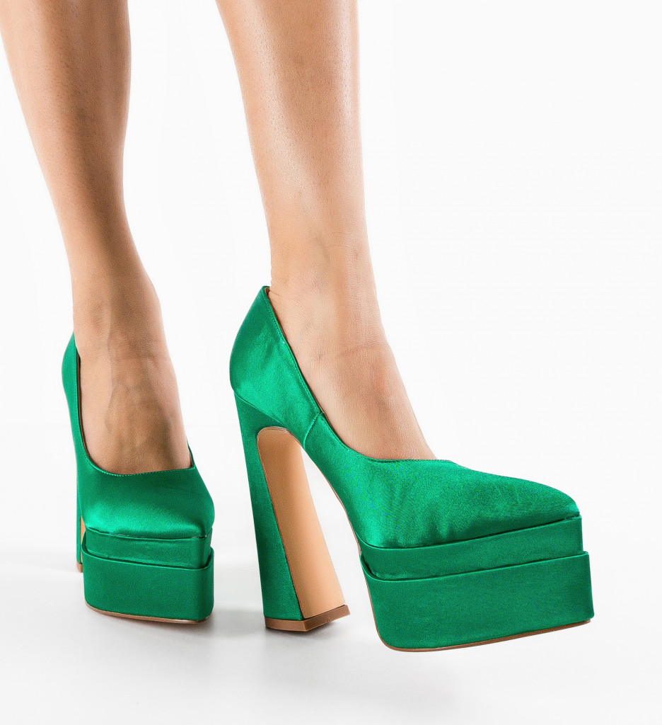 Pantofi Toc Abimbola Verzi - Eleganță Asigurată - imagine 2