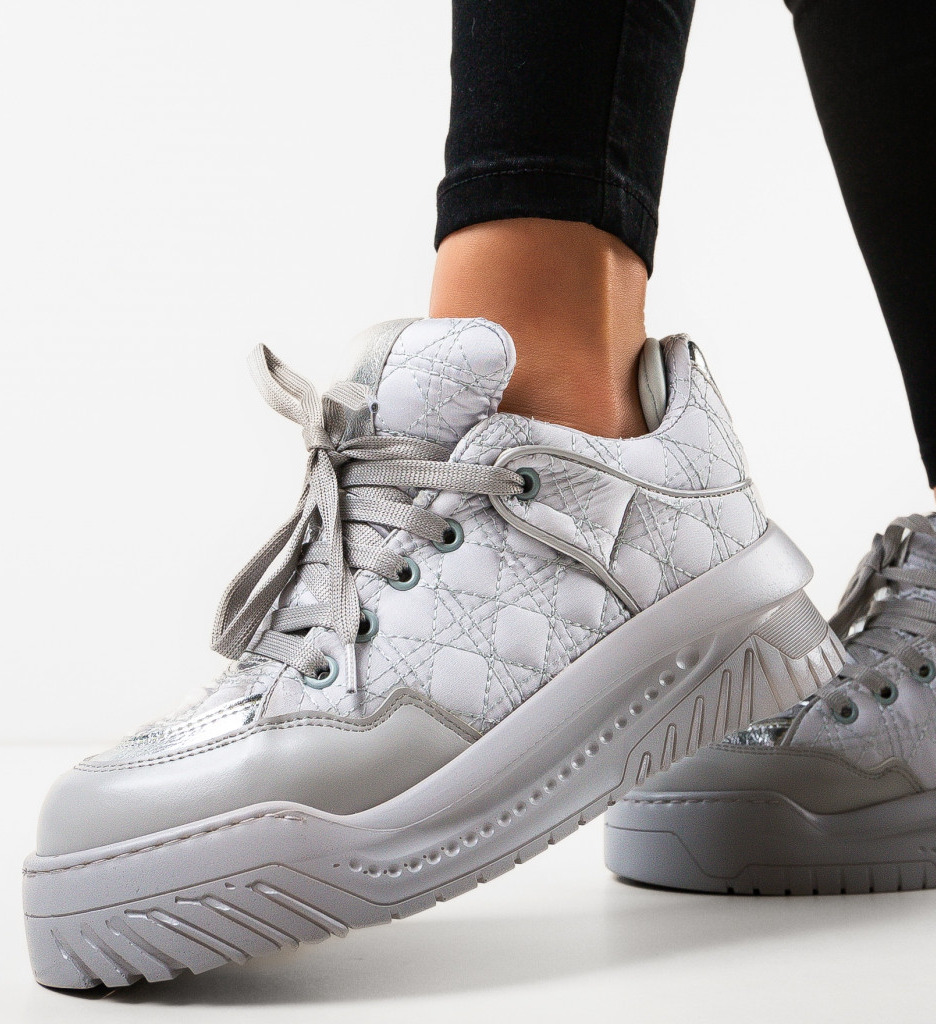 Sneakers Dama Gaston Gri - Confort Urban - imagine 4