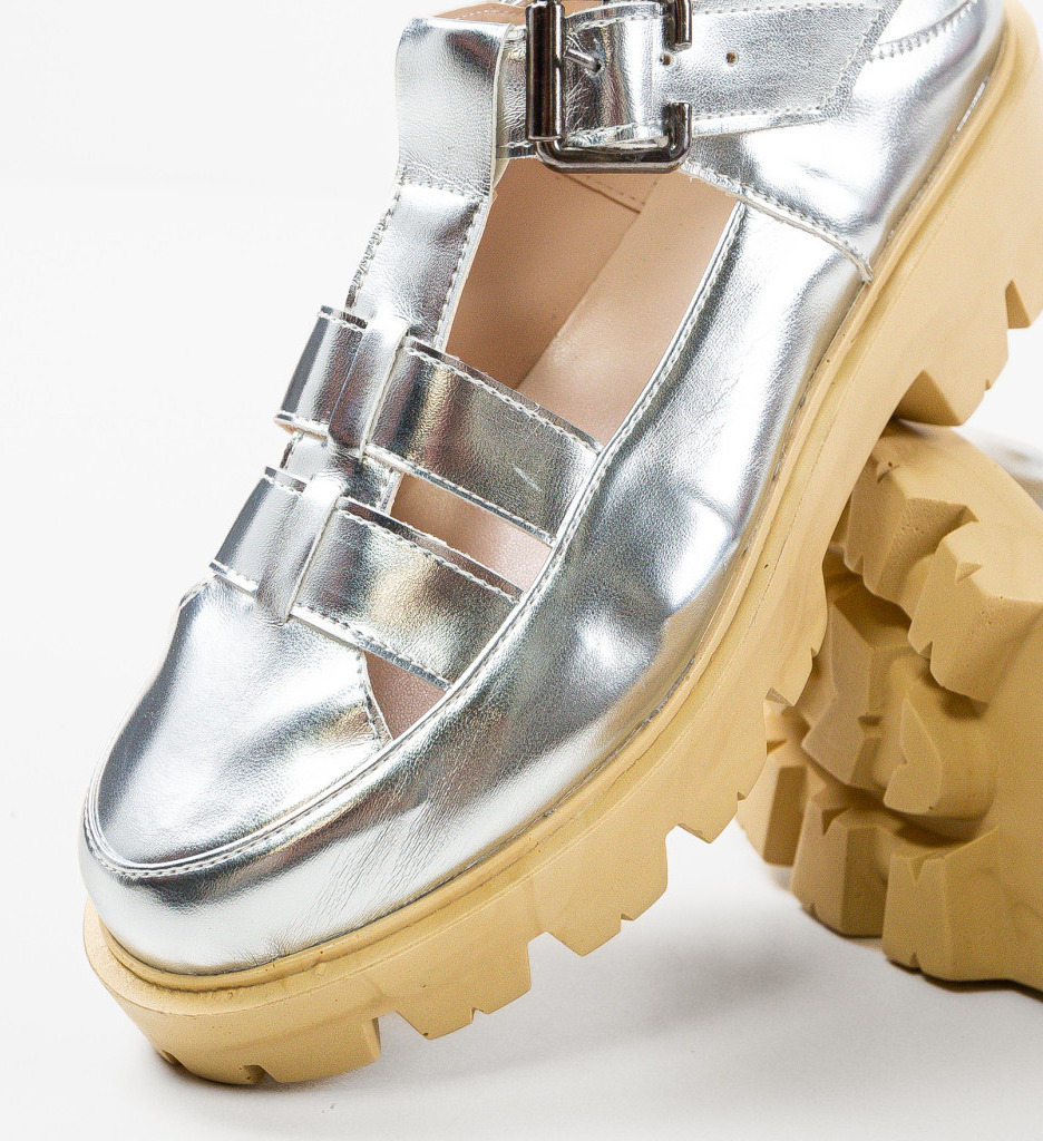 Pantofi Casual Argintii - Stil și Confort - imagine 8
