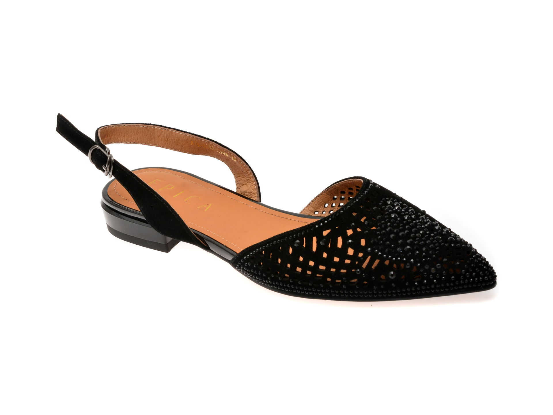 Pantofi EPICA K852 negri din piele intoarsa