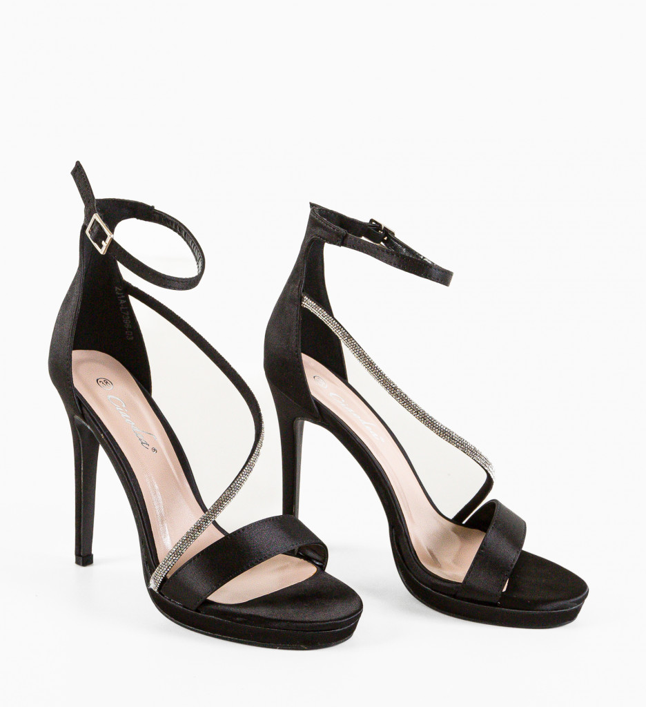 Sandale cu Toc Sarai Negre | Eleganță Asigurată - imagine 7