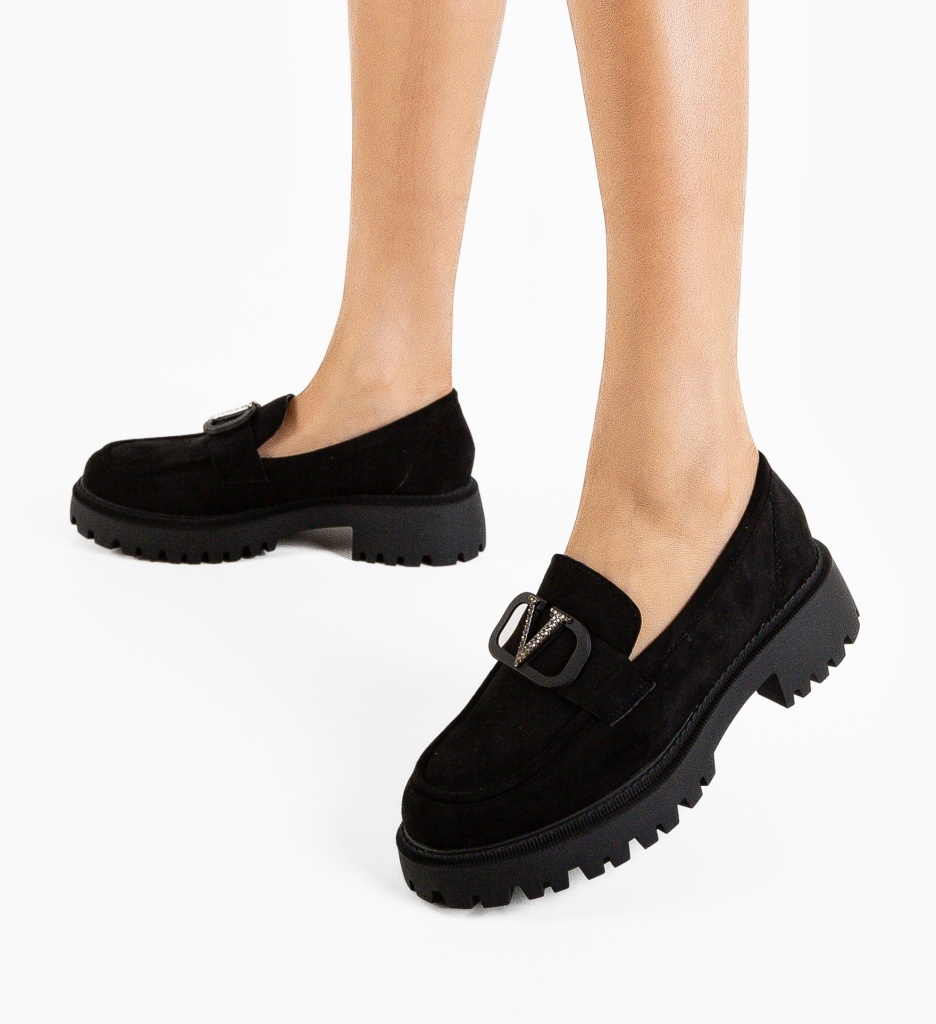 Pantofi Casual Dama Ejiro Negri | Confort & Stil - imagine 3